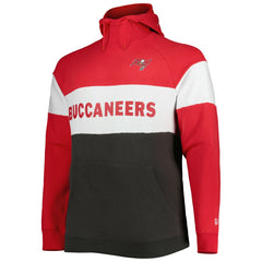 Tampa Bay Buccaneers New Era Big & Tall Current Team Colorblock Fleece Raglan Pullover Hoodie - Red/Pewter sale