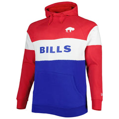 Buffalo Bills New Era Big & Tall Throwback Colorblock Fleece Raglan Pullover Hoodie - Red/Royal online