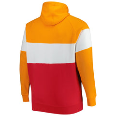 Tampa Bay Buccaneers New Era Big & Tall Throwback Colorblock Fleece Raglan Pullover Hoodie - Orange/Red online