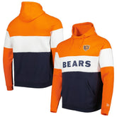 Chicago Bears New Era Colorblock Throwback Pullover Hoodie - Navy/Orange sale