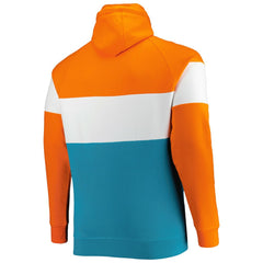 Miami Dolphins New Era Big & Tall Throwback Colorblock Raglan Pullover Hoodie - Aqua outlet