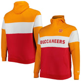 Tampa Bay Buccaneers New Era Big & Tall Throwback Colorblock Raglan Pullover Hoodie - Red sale