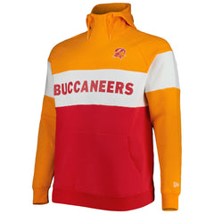 Tampa Bay Buccaneers New Era Big & Tall Throwback Colorblock Raglan Pullover Hoodie - Red sale