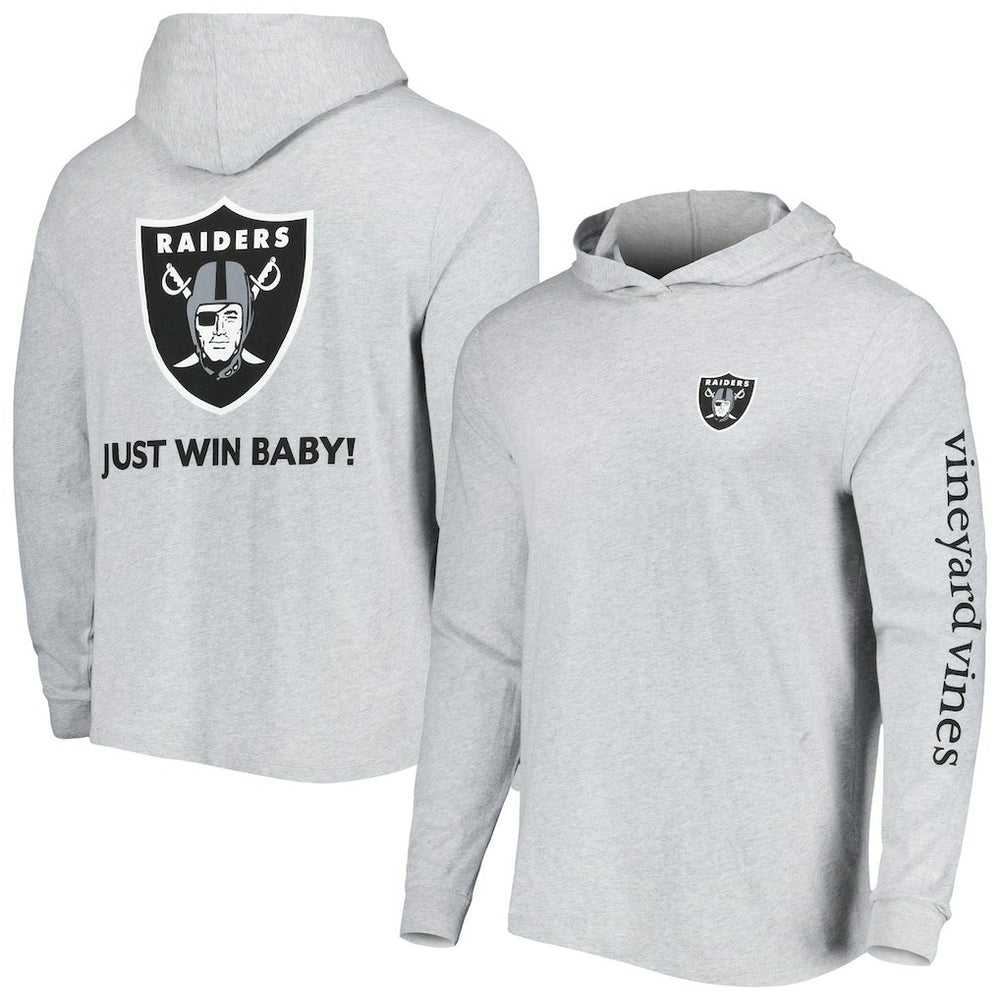 Las Vegas Raiders Vineyard Vines Local Long Sleeve Hoodie T-Shirt - Heathered Gray discount