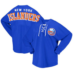 New York Islanders Fanatics Women's Spirit Lace-Up V-Neck Long Sleeve Jersey T-Shirt - Royal T-shirts