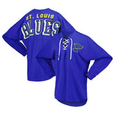 St. Louis Blues Fanatics Women's Spirit Lace-Up V-Neck Long Sleeve Jersey T-Shirt - Blue T-shirts