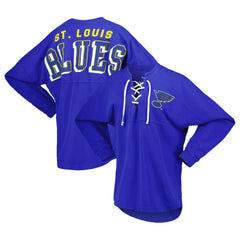 St. Louis Blues Fanatics Women's Spirit Lace-Up V-Neck Long Sleeve Jersey T-Shirt - Blue T-shirts