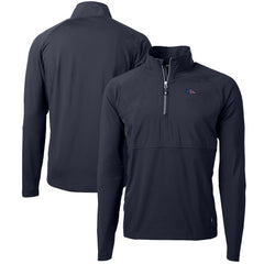 Denver Broncos Cutter & Buck Adapt Eco Knit Hybrid Recycled Quarter-Zip Pullover Top - Navy for sale