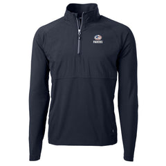 Green Bay Packers Cutter & Buck Adapt Eco Knit Hybrid Recycled Quarter-Zip Pullover Top - Navy discount