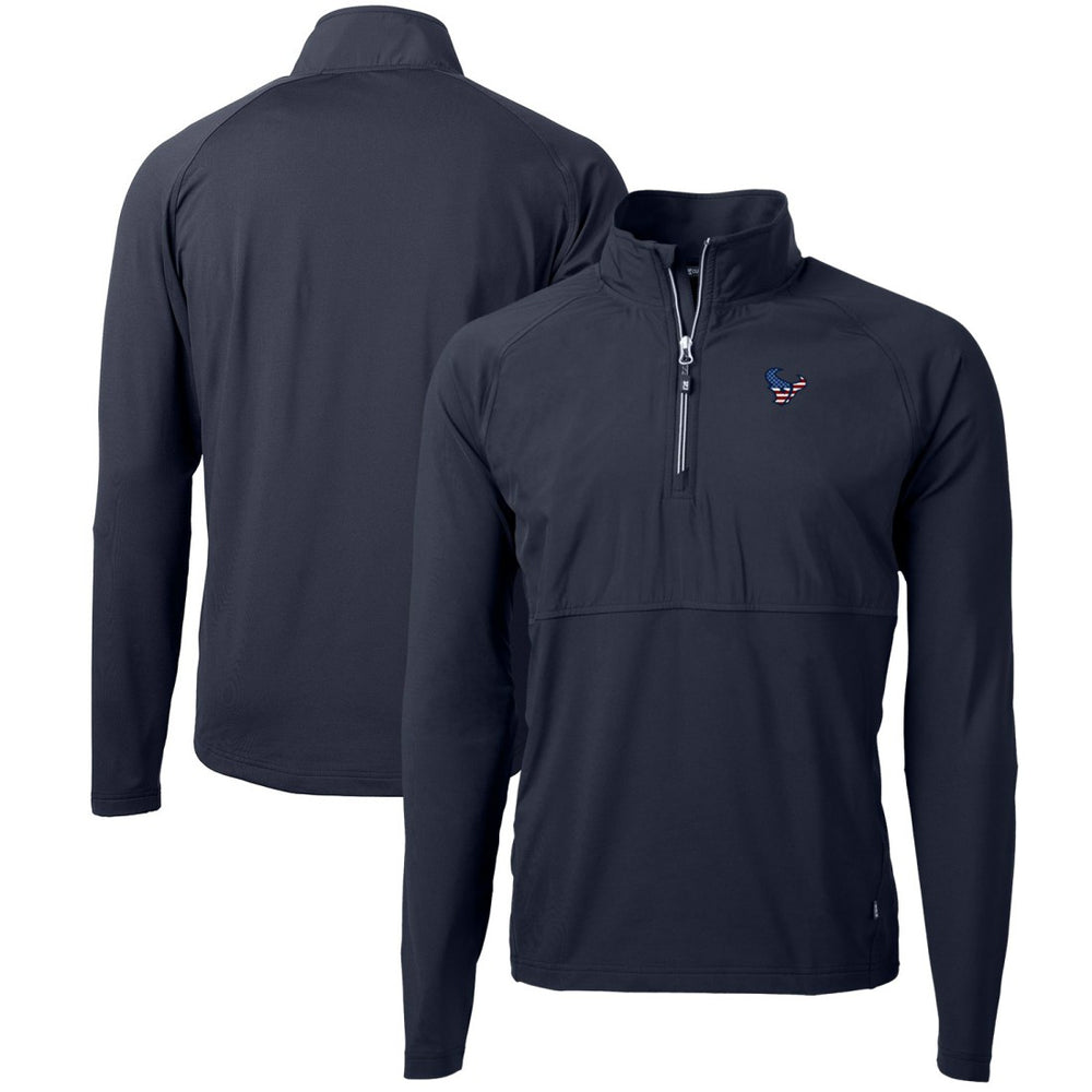 Houston Texans Cutter & Buck Adapt Eco Knit Hybrid Recycled Quarter-Zip Pullover Top - Navy online