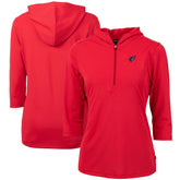 Arizona Cardinals Cutter & Buck Women's Virtue Eco Pique 3/4 Sleeve Half-Zip Pullover Hoodie - Red for sale