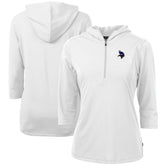 Minnesota Vikings Cutter & Buck Women's Virtue Eco Pique 3/4 Sleeve Half-Zip Pullover Hoodie - White sale