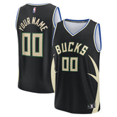 Milwaukee Bucks Custom Fast Break Jersey - Statement Edition - Black on sale