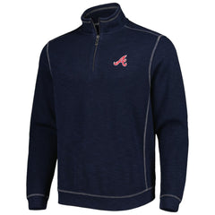 Atlanta Braves Tommy Bahama Tobago Bay Tri-Blend Quarter-Zip Sweatshirt Blue