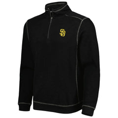 San Diego Padres Tommy Bahama Tobago Bay Tri-Blend Quarter-Zip Sweatshirt Black