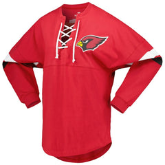 Arizona Cardinals Women's Spirit Jersey Lace-Up V-Neck Long Sleeve T-Shirt - Cardinal for sale