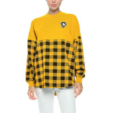Pittsburgh Penguins Fanatics Women's Buffalo Check Long Sleeve T-Shirt - Gold T-shirts