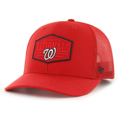 Washington Nationals Ridgeline Tonal Patch Trucker Adjustable Hat Red