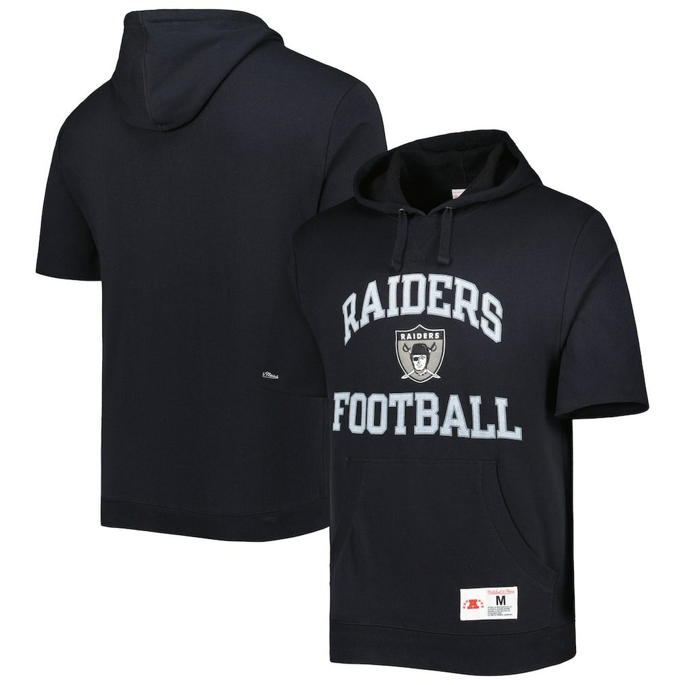 Las Vegas Raiders Washed Short Sleeve Pullover Hoodie - Black outlet