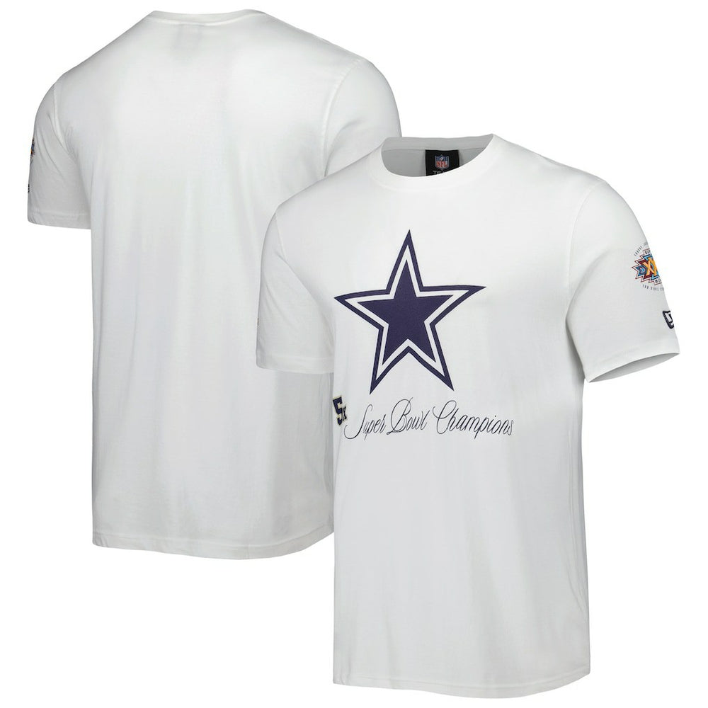 Dallas Cowboys New Era 5x Super Bowl Champions T-Shirt - White outlet
