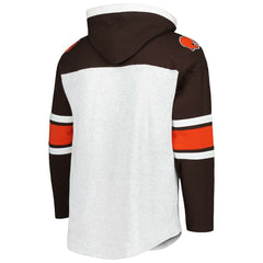 Cleveland Browns '47 Gridiron Lace-Up Pullover Hoodie - Heather Gray cheap