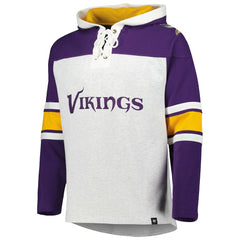 Minnesota Vikings '47 Gridiron Lace-Up Pullover Hoodie - Heather Gray on sale