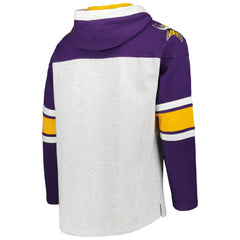 Minnesota Vikings '47 Gridiron Lace-Up Pullover Hoodie - Heather Gray on sale