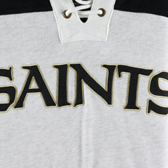 New Orleans Saints '47 Gridiron Lace-Up Pullover Hoodie - Heather Gray sale