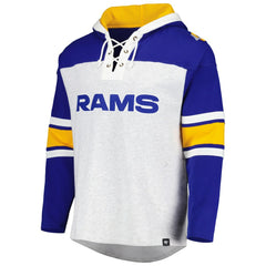 Los Angeles Rams '47 Gridiron Lace-Up Pullover Hoodie - Heather Gray on sale