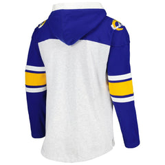 Los Angeles Rams '47 Gridiron Lace-Up Pullover Hoodie - Heather Gray on sale