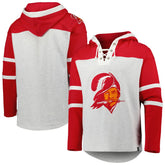 Tampa Bay Buccaneers '47 Historic Logo Gridiron Lace-Up Pullover Hoodie - Heather Gray outlet