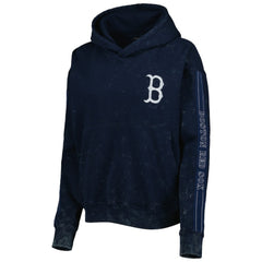 Boston Red Sox The Wild Collective Women's Marble Pullover Hoodie Navy