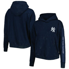 New York Yankees The Wild Collective Women's Marble Pullover Hoodie Navy
