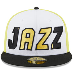 Utah Jazz Back Half 59FIFTY Fitted Hat - White/Black for sale
