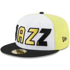 Utah Jazz Back Half 59FIFTY Fitted Hat - White/Black for sale