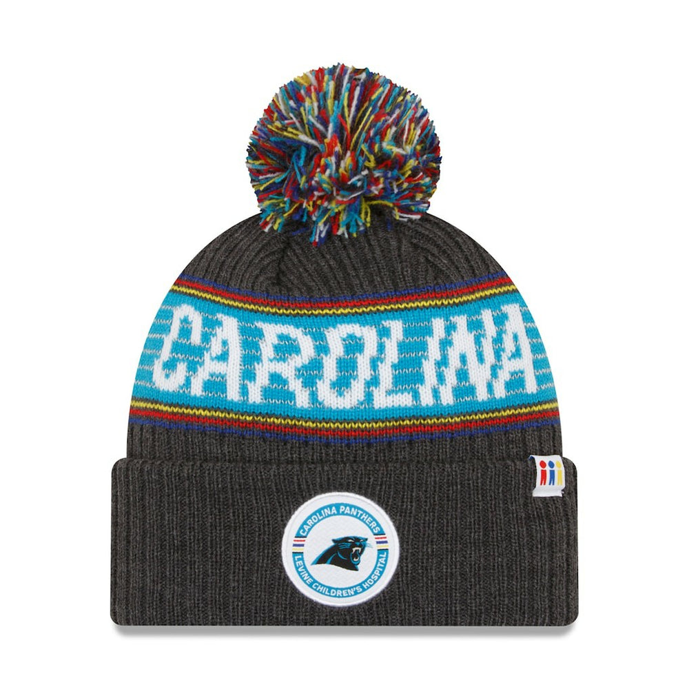 Carolina Panthers New Era 2022 Greg Olsen x Atrium Health Levine Children's Hospital Pom Knit Hat - Heather Charcoal online