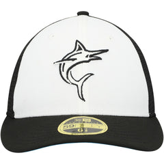 Miami Marlins 2023 On-Field Batting Practice Low Profile 59FIFTY Fitted Hat Black/White