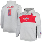 Alexander Ovechkin Washington Capitals Big & Tall Player Pullover Hoodie - Heather Gray Hoodies
