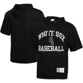 Chicago White Sox Cooperstown Collection Washed Fleece Pullover Short Sleeve Hoodie Black