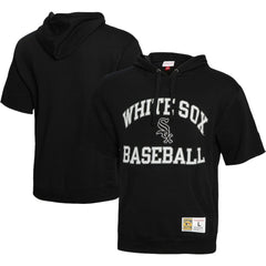 Chicago White Sox Cooperstown Collection Washed Fleece Pullover Short Sleeve Hoodie Black