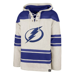 Tampa Bay Lightning '47 Rockaway Lace-Up Pullover Hoodie - Oatmeal Hoodies