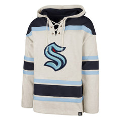 Seattle Kraken '47 Rockaway Lace-Up Pullover Hoodie - Oatmeal Hoodies