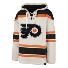 Philadelphia Flyers '47 Rockaway Lace-Up Pullover Hoodie - Oatmeal Hoodies
