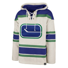 Vancouver Canucks '47 Rockaway Lace-Up Pullover Hoodie - Oatmeal Hoodies