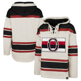 Ottawa Senators '47 Rockaway Lace-Up Pullover Hoodie - Oatmeal Hoodies