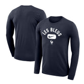 France National Team Lockup Legend Performance Long Sleeve T-Shirt - Navy cheap
