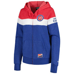 Chicago Cubs Women's Colorblock Full-Zip Hoodie Jacket Heather Royal