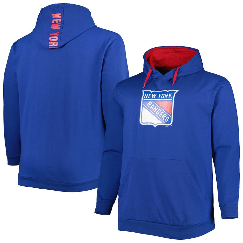 New York Rangers Big & Tall Fleece Pullover Hoodie - Blue Hoodies