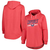 Washington Capitals Women's Plus Size Fleece Pullover Hoodie - Heather Red Hoodies