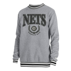 Brooklyn Nets Unisex Vintage Throwback Crew Sweatshirt - Heather Gray outlet